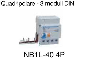 BLOCCO DIFFERENZIALE NB1L-40 4P 40A 30MA TIPO AC - CHT 198389