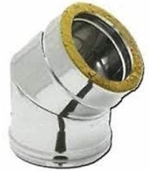 CURVA 45° D.80-130 DOPPIA PARETE INOX - BERT C45DP080