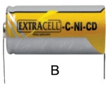 BATTERIA 1/2 TORCIA RICARICABILE 1,2V 2200MA CON TERMINALI - ERT 300035500