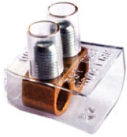 MORSETTO A CAPPUCCIO TRASPARENTE DOPPIO 2X6MMQ - ELE E45