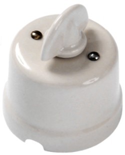 DEVIATORE ROTATIVO IN PORCELLANA BIANCO - FAI 9007/DR/BI