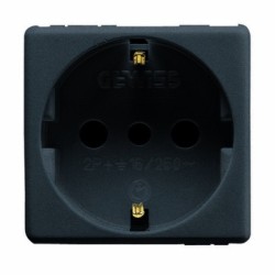 PRESA SCHUKO 10A 2P+T LATERALE SYSTEM BLACK - GEW GW21205