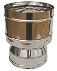 CAPPELLO A BOTTE DOPPIA PARETE INOX D.80-130 CON PARAPIOGGIA - BERT CBDP080