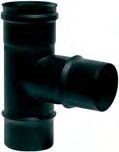 RACCORDO T MONO 90° DN80 SP0.4MM NERO OP. ALTE TEMP. - C CAMINI/F520080