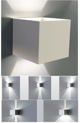 APPLIQUE LED 6W IN MET.BIANCO 100X100X100 3000K F.REGOL IP54 - ISY 916
