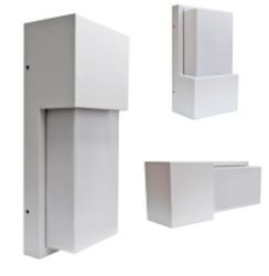 APPLIQUE GRAFFA 245X120X82MM IP44 -E27 BIANCO - ISY 922
