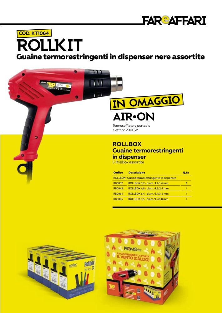 KIT PROMO 5 ROLLBOX+PHONE 2000W D.3,2-4,8-6,4-9,5 TERMORESTR - ETL KT1064