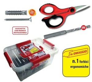 KIT TASSELLI VASCHETTA SX 500PZ D.6 + PUNTA SDS D.6 +FORBICE - FIS 00541916
