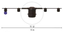 CATENARIA COLLEG. IN SERIE 25W E27 N.15 P/LAMP. SU CAVO 15MT - DRL CLE2715-S