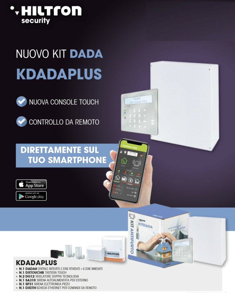 KIT CON CENTRALE DADA8 + CONSOLLE TOUCH DXT - C1A KDADAPLUS
