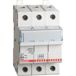 BTDIN - PORTAFUSIBILE SEZIONABILE 3P 20A 3 DIN - BTI F313