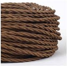 CAVO TRECCIA SETA 10MT 2X0.50 MARRONE - FAI 9000/10/2050/MA