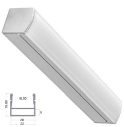PROFILO ALLUMINIO 1PZ-2MT CON SCHERMO BIANCO + ACCESSORI - DRL PRAP-U