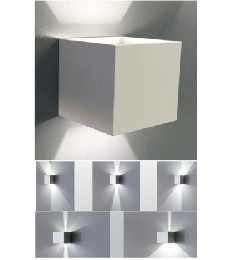 APPLIQUE LED CUBO DA PARETE 17W 3000K IP54 METALLO BIANCO - ISY 516