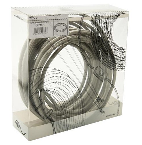 CAVO TRECCIA SETA 2X0.75 10MT ACCIAIO - FAI 8900/10/2075/ACC