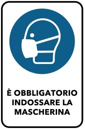 CARTELLO ADESIVO 200X300MM MASCHERINA OBLIGATORIA - ARN PCD4
