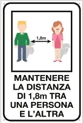 CARTELLO ADESIVO 150X200MM MANTENERE DISTANZA MINIMA - ARN PCD6