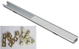 PROFILO ALLUMINIO INCASSO 1PZ-2MT IP20 CON KIT - DRL PRIN20-2MK