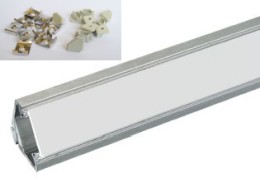 PROFILO ALLUMINIO ANGOLARE 1PZ-2MT + ACCESSORI - DRL PRAN20-2MK