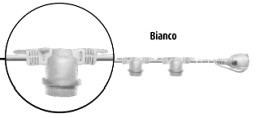 CATENARIA GIUNTABILE E27 25W SU CAVO BIANCO - DRL CLE2715-SWH