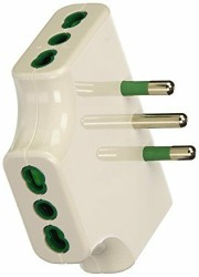 ADATTATORE TRIPLO PIATTO SPINA 2P+T 16A BIANCO - FME 82220