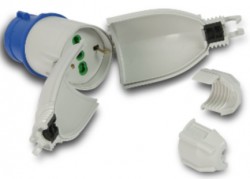 ADATTATORE CEE SPINA 2P+T 16A 6H IP40 A PRESA SCHUKO/BIVAL. - FME 73020