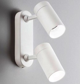 FARETTO DA PARETE 2 LUCI ORIENTABILE BIANCO 180X55X185 GU10 - ISY 757