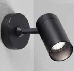 FARETTO DA PARETE SOFFITTO ALLUMINIO NERO D.85X180 GU10 - ISY 756N