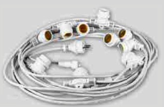 LUMINARIA 10MT 10 LUCI E27 PROLUNGABILE CAVO 2X1 H05RN-F BIA - FME 62988