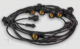 LUMINARIA 10MT 10 LUCI E27 PROLUNGABILE CAVO 2X1 H05RN NERA - FME 62989