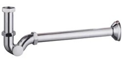 SIFONE LATERALE 1"1/4 PESCANTE E CANOTTO 25CM IN ACCIAIO - DBR S25/6SEL