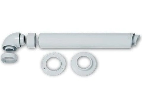 KIT CURVA 90° CON ADATTATORE E TERMINALE ORIZZONTALE 60/100M - HSD 0010031041