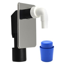SIFONE LAVATRICE INCASSO CON PLACCA INOX D.40-50 - DIA 361SILINOX