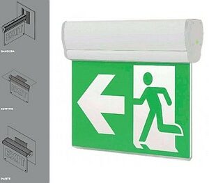 LAMPADA DI EMERGENZA LED A BANDIERA SOFFITTO PARETE 1H AUTON - ATC SW2025