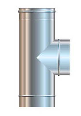 RACCORDO A T 90° D.130 IN ACCIAIO INOX A.316 MONO PARETE - CORD 3304055222200