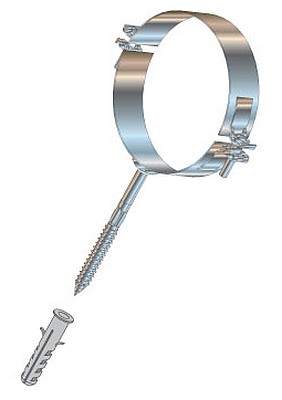 COLLARI X CANNE FUMARIE INOX CON BARRA LUNGA ATT.M8 D.80 - CORD 3305055261020