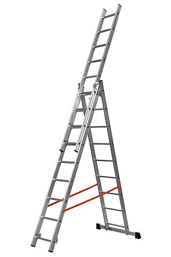 SCALA TRIPLA 3X11 TRASFORMABILE ALLUMINIO SERIE 5 MAX 150KG - GIER AL435