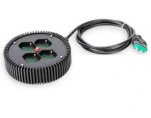MULTIPRESA ROTONDA NERA 4 USCITE UNIV. CON DISGIUNTORE TERM. - FME 42040