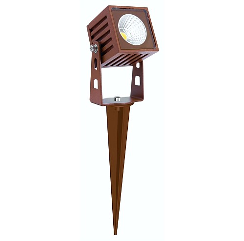 PICCHETTO LED 7W QUADRATO CORTEN 3000K 450LM IP65 ZAS SQUARE - BEN 4693
