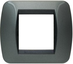PLACCA 2F ACCIAIO SCURO LIVI-I - PZ.40 - BTI L4802AC
