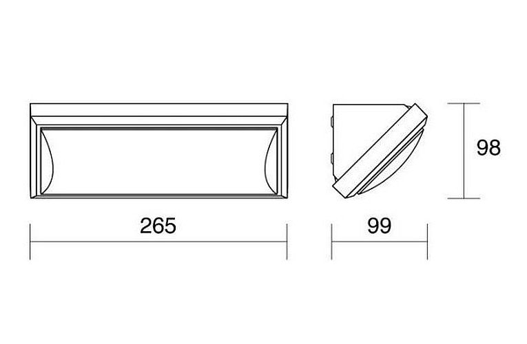 APPLIQUE LED DA PARETE 12W 3000K IP65 265X98X99MM BIANCO - ISY 307W