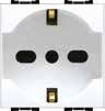 FLEXI' WHITE - PRESA UNEL BIPASSO 2P+T - NUV 14050/WH