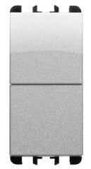 PULSANTE DOPPIO 1P NO 10A ALLUMINIO - UTD 10138AL