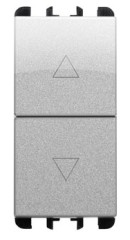 PULSANTE DOPPIO 1P NO 10A INTERBLOCCO ALLUMINIO - UTD 10139AL