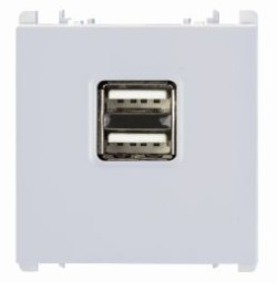 ALIMENTATORE 5V 1.5A DOPPIA USB BIANCO - UTD 10330/2.B