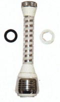 AERATORE PROLUNGATO SPIRALATO BIANCO CROMO 22X1F CON ADATTATORE M.22X1 X M.24X1 - TCOM APFBC