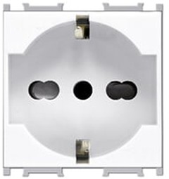 PRESA UNIV.ITA+SCHUKO 2P+T 10/16A 250V 2M - NUV 70501