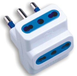 ADATTATORE TRIPLO 16A PRESA 10/16A BIANCA - LIFE PES1026-WP