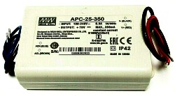 ALIMENTATORE LED AC/DC 25W 25/70VDC 350MA CORRENTE COSTANTE - 3SE MW/APC-25-350