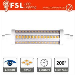 LAMPADA LINEARE LED R7S 9W 2700K 118MM 1160LM 200° - LIFE FLR7S-9W27K